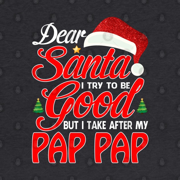 Dear Santa I Tried To Be Good But I Take After My PAP PAP T-Shirt by intelus